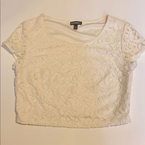 Cream lace crop top